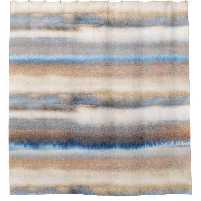 'Blue Beige Abstract Stripes' (Front)