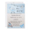 Blue Beige Bear Boy Baby Shower Invitation