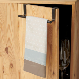 Blue Beige Brown Soft Polka Dots Retro Background Kitchen Towel