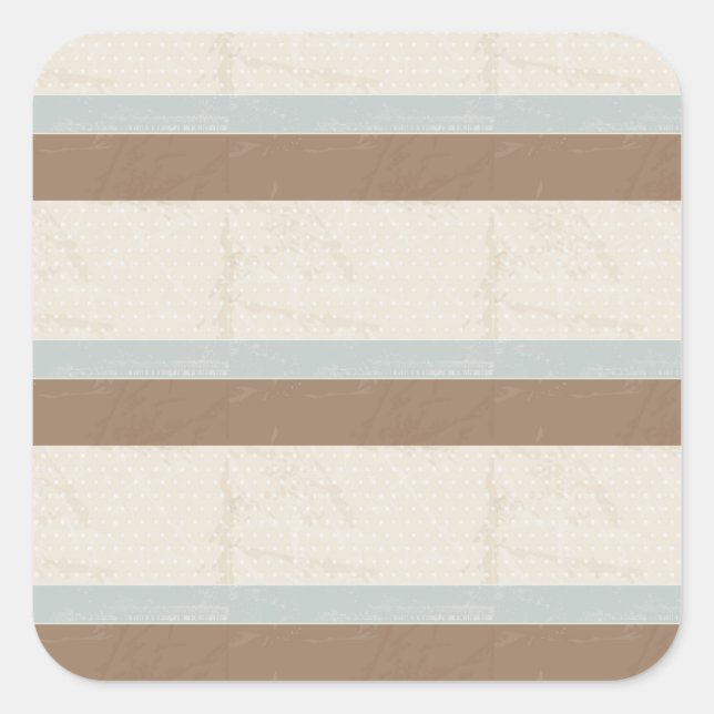  Blue Beige Brown Soft Polka Dots Retro Background Square Sticker (Front)