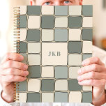 Blue Beige Chequered Pattern Custom Monogram Planner<br><div class="desc">Stay organized with this stylish and functional planner featuring a unique chequered pattern in shades of blue and beige. Perfect for students, professionals, or anyone who loves a touch of modern design. Personalize it with your monogram to make it truly your own. With ample space for notes, appointments, and to-dos,...</div>