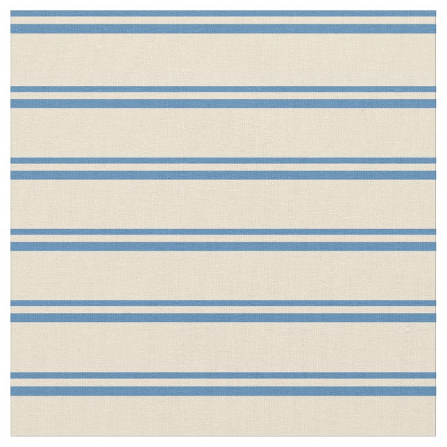Blue & Beige Coloured Pattern Fabric (Close Up)