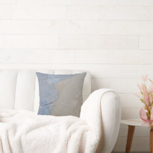 Blue & Beige Throw Pillow