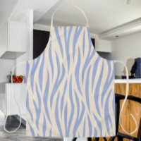 Blue & Beige Zebra Stripe Apron – Stylish Print