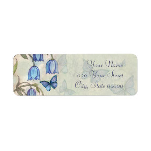 Blue Bell Butterflies Watercolor Floral Wedding