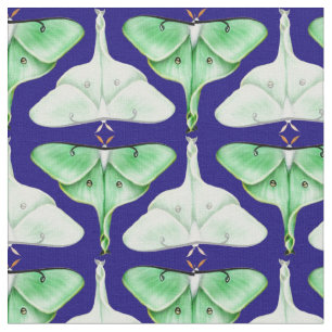 Blue Bella Luna Moth Fabric