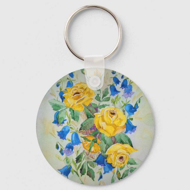 Blue bells with roses keychain (Front)