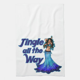 Blue belly dancer kitchen towel
