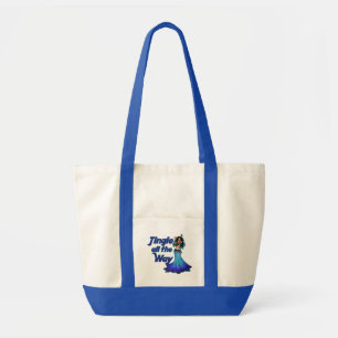 Blue belly dancer tote bag