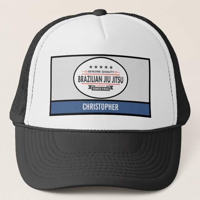 Blue Belt Band Brazilian Jiu Jitsu Since 1925 BJJ Trucker Hat (Front)