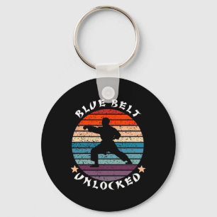 Blue Belt Level Unlocked Achievement Karate Keep T Keychain