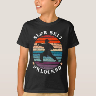 Blue Belt Level Unlocked Achievement Karate Keep T T-Shirt