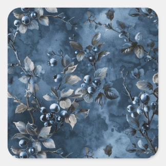 Blue berries Fruit Vintage Inspired Square Sticker