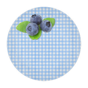 Blue Berries on Gingham Cutting Board