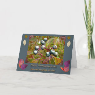 Blue Berries Son Daughter-In-Law Thanksgiving Card