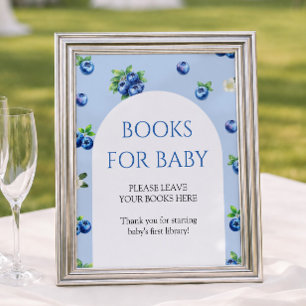 Blue Berry Baby Shower Books for Baby Poster
