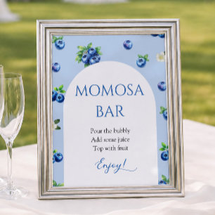 Blue Berry Baby Shower Momosa Bar  Poster