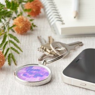 "Blue Berry" Geometric Art Keychain