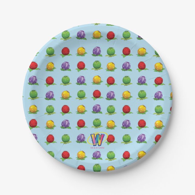Blue Berry Pattern Paper Plate (Front)