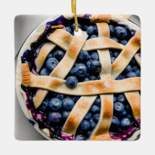 Blue Berry Pie Christmas Humor    Funny Food Pun Ceramic Ornament