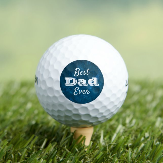Blue Best Dad Ever Bold Modern White Typography  Golf Balls (Insitu Tee)