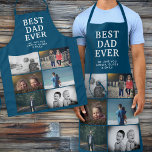 Blue Best Dad Ever Custom 6 Photo Collage  Apron<br><div class="desc">Blue Best Dad Ever Custom 6 Photo Collage Apron. 6 photos and the best dad ever in modern white typography on a petrol blue background. Personalize the apron with your photos. Great gift and a sweet keepsake for a dad or grandpa on Father`s Day,  birthday or Christmas.</div>