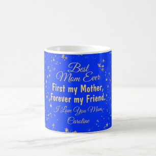Blue Best Mom Ever Cute Quote Modern Mothers Day Coffee Mug