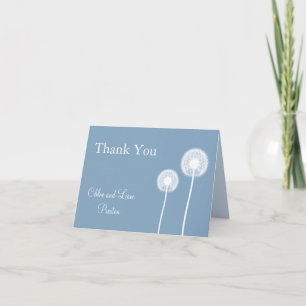 Blue Best Wishes! Wedding Thank You Card