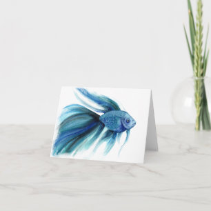 Blue Betta Fish Card