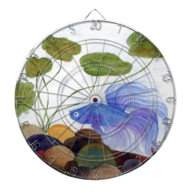 Blue Betta Fish Dartboard (Front)