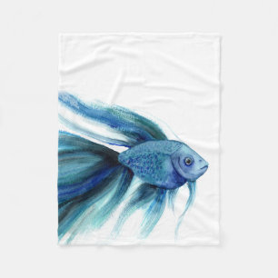 Blue Betta Fish Fleece Blanket