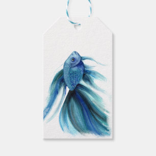 Blue Betta Fish Gift Tags