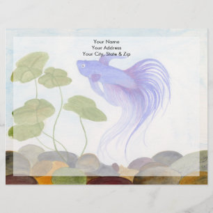 Blue Betta Fish Letterhead