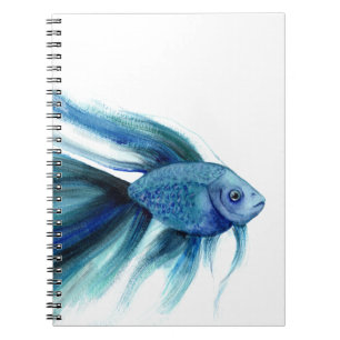Blue Betta Fish Notebook