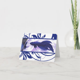 Blue Betta Fish Thank You Card