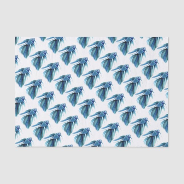 Blue Betta Fish Tissue Paper (Front)
