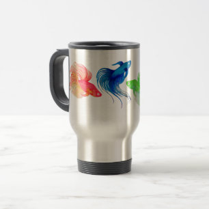 Blue Betta Watercolor Travel Mug
