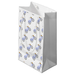 Blue Bicycle Basket Preppy Summer Vacation Fun Small Gift Bag