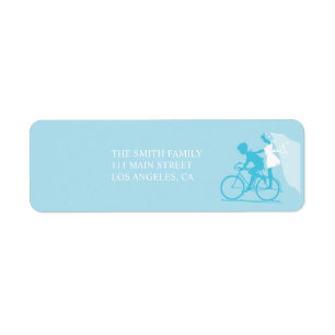 Blue Bicycle Couple Mariage Adresse de retour
