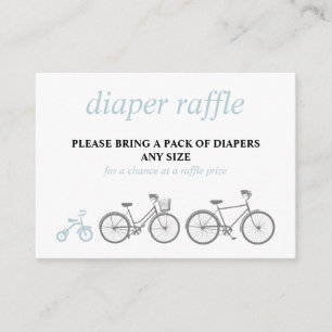 Blue Bicycle Diaper Raffle Enclosure Card