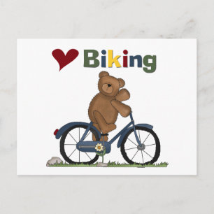 Blue Bicycle I Love Biking Tshirts and Gifts Postcard