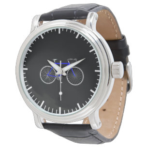 Blue Bicycle On Black Watch