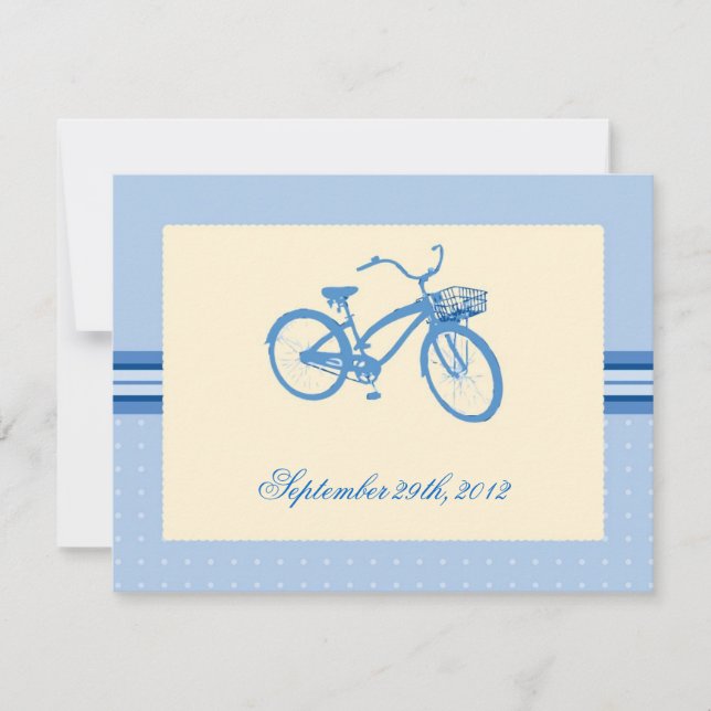 Blue Bicycle Save the Date Announcement (Front)