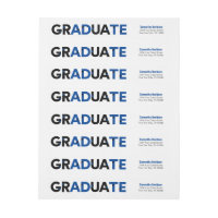 Blue Big Bold Angle-Cut Letters Graduation