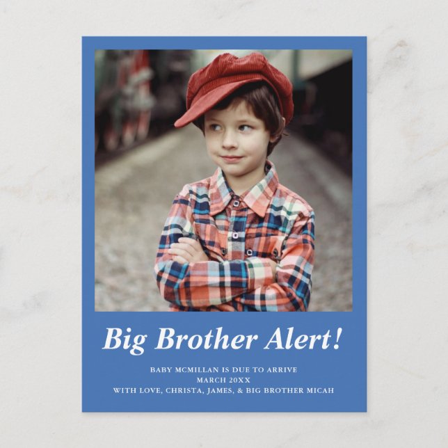 Blue Big Brother Faire-part de grossesse photo (Devant)