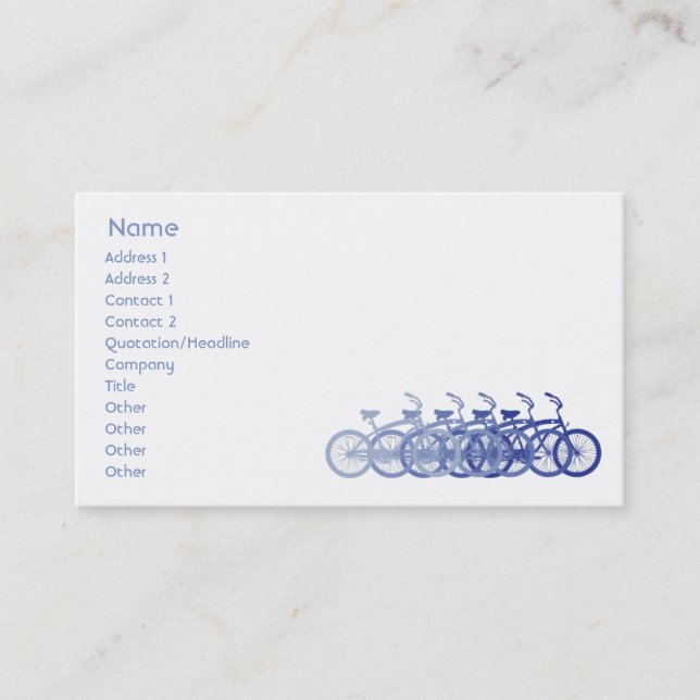 Blue Bike - Business Card (Front)