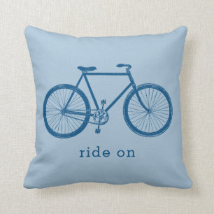 Blue Bike Cycling Gift Throw Pillow