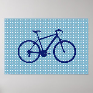blue bike ~ dots poster