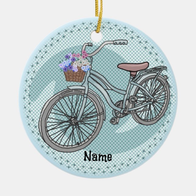 Blue Bike  Ornament (Front)