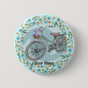 Blue Bike Ornament 2 Inch Round Button